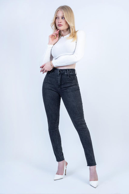 Skinny Negro Tiro Alto Push Up 🖤