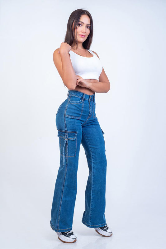 Cargo Jeans Blue Lazos