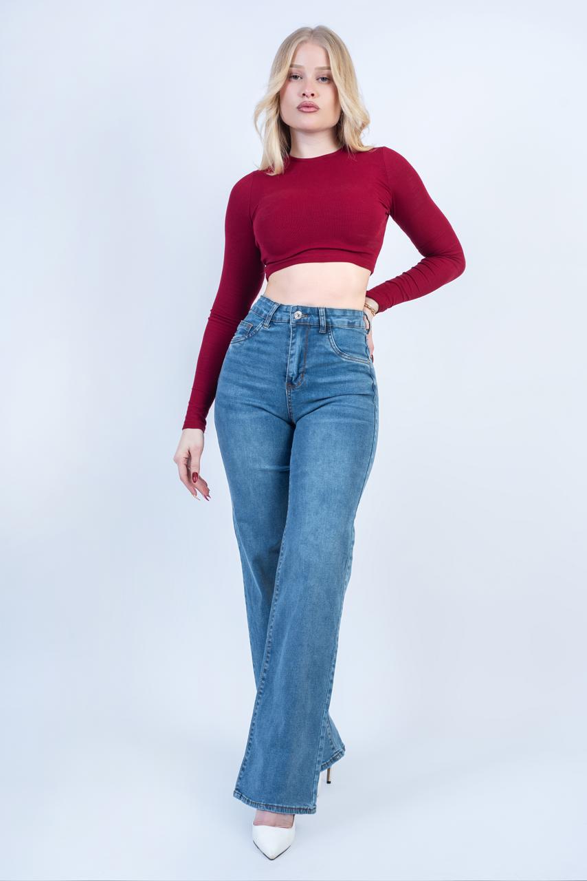 Wide Leg Celeste Tiro Alto 💙