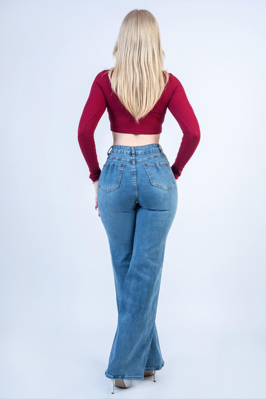 Wide Leg Celeste Tiro Alto 💙