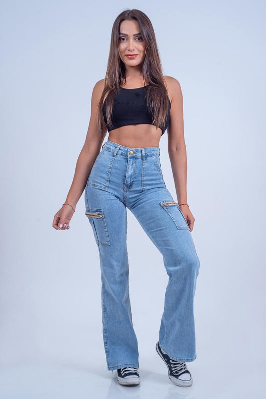 Cargo Jeans Light Blue