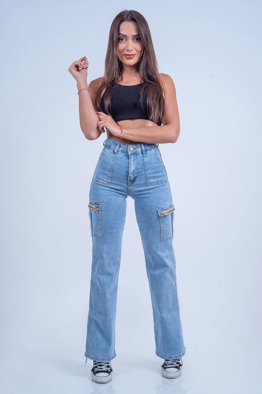 Cargo Jeans Light Blue