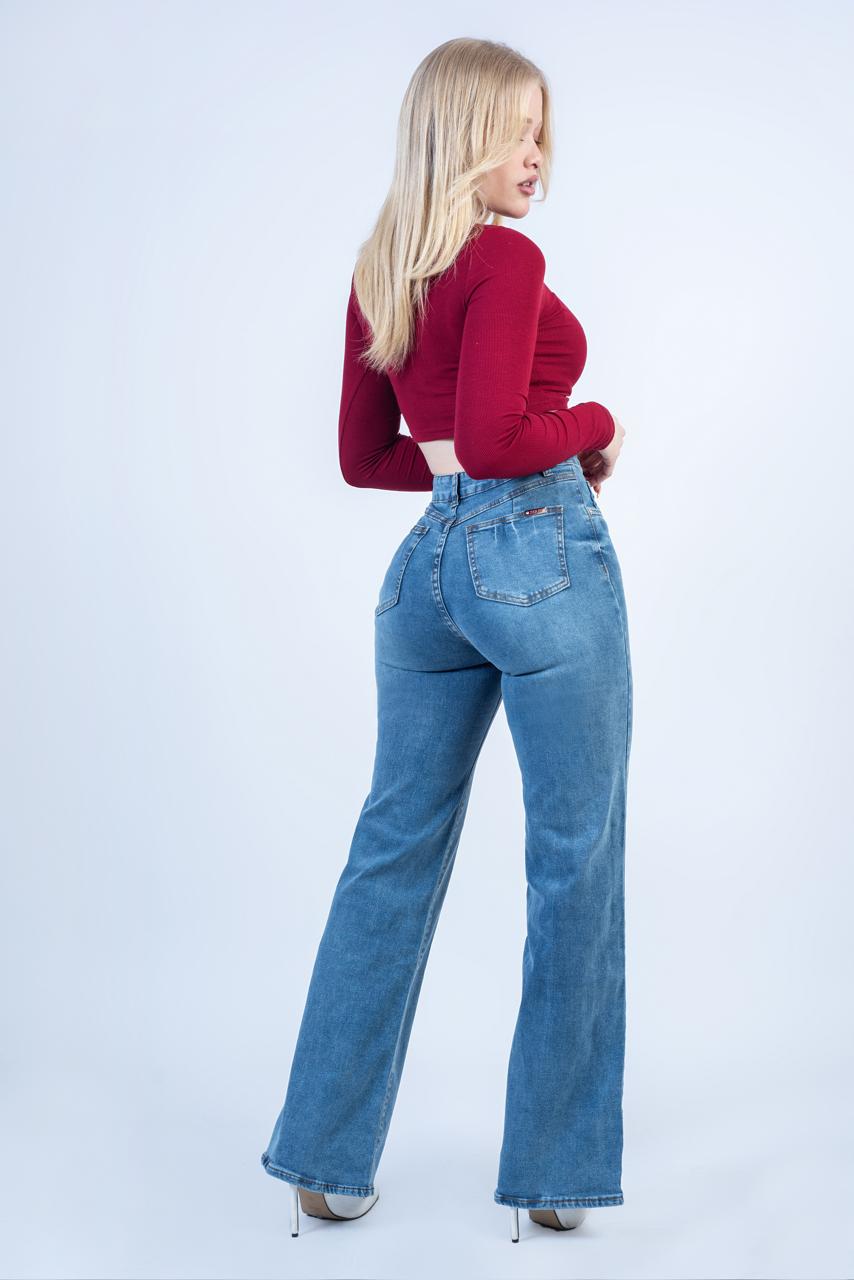 Wide Leg Celeste Tiro Alto 💙